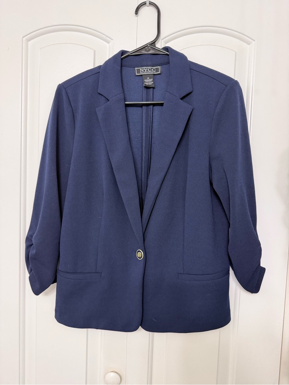 NYC Women's Dark Navy Single-Button Blazer